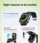 D8PRO Smart Watch 2-in -1 NFC BT5.3 TWS Earbuds 2 in1 Smart Watch
