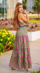 Vestido Feminino Decote nas Costas Estampado