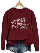 Wine red sweater (white font)